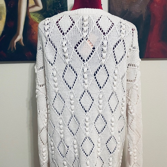 Plus Size Pointelle Snowflake Sweater - Picture 4 of 8